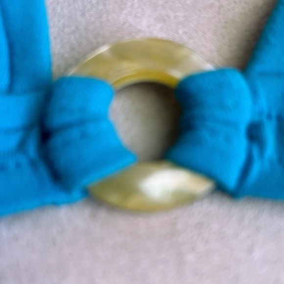Victoria’s Secret Turquoise 2 Piece String Tie Bikini Swimsuit Shell Hardware - Picture 10 of 12
